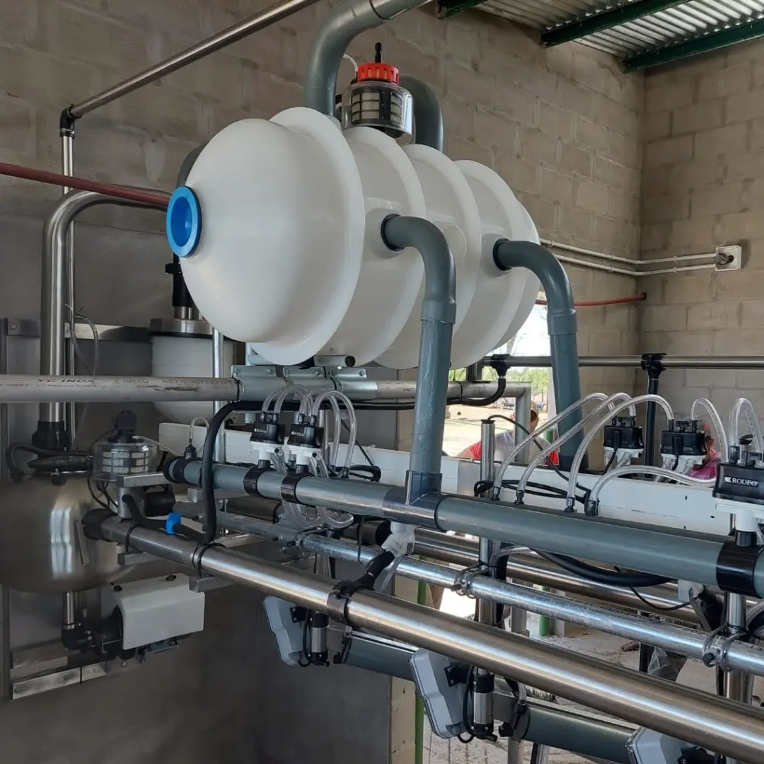 Pulmones de vacío en instalación de ordeño